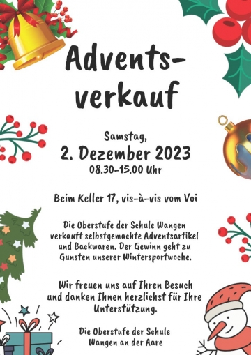 Flyer Adventsverkauf